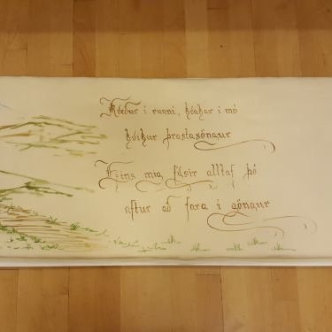 Marsipanterta, handmáluð