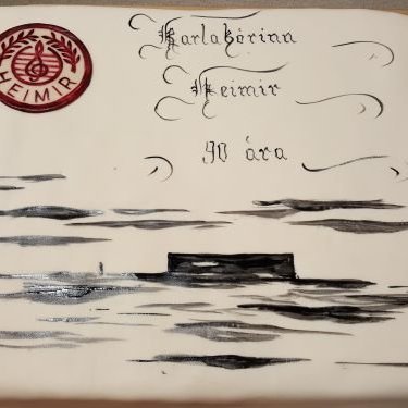 Marsipanterta, handmáluð