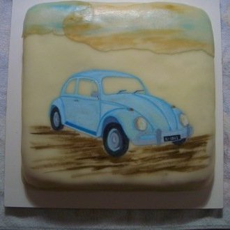 Marsipanterta, handmáluð