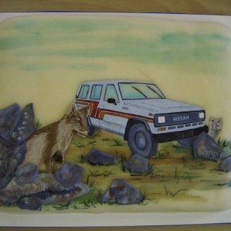 Marsipanterta, handmáluð