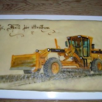 Marsipanterta, handmáluð