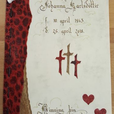 Myndanr. Z30 Gestabók, skreytt með roði.  Stæðrð A4. Marmarakarton 10 blöð með forsíðu.