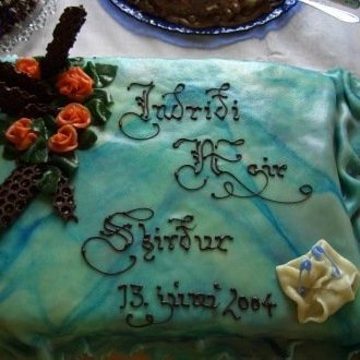 Handmálað og handgerð marispanblóm