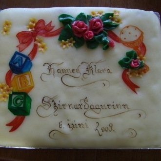 Handmálað og handgerð marispanblóm