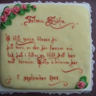 Handmálað og handgerð marispanblóm