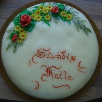 Handmálað og handgerð marispanblóm